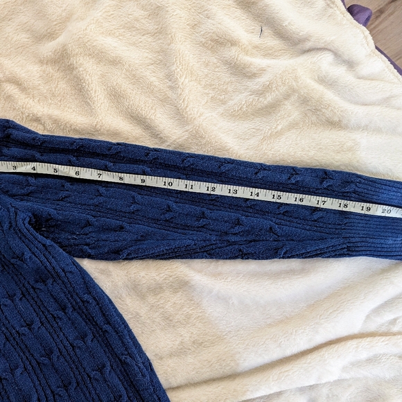 St. John's Bay Navy Blue XXL cable knit sweater RN 93677 - Picture 6 of 12